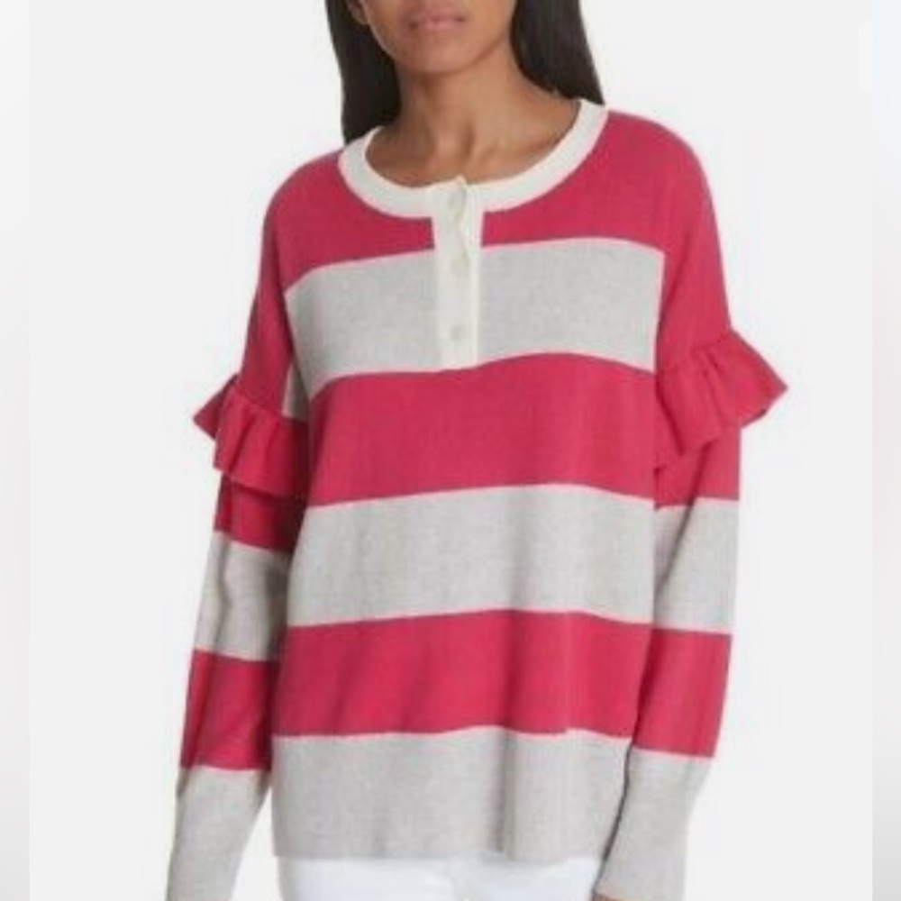 Joie ruffle arm‎ wool and cashmere sweater. NWOT . Retail 120